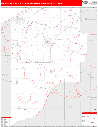 Michigan City-La Porte Metro Area Digital Map Red Line Style